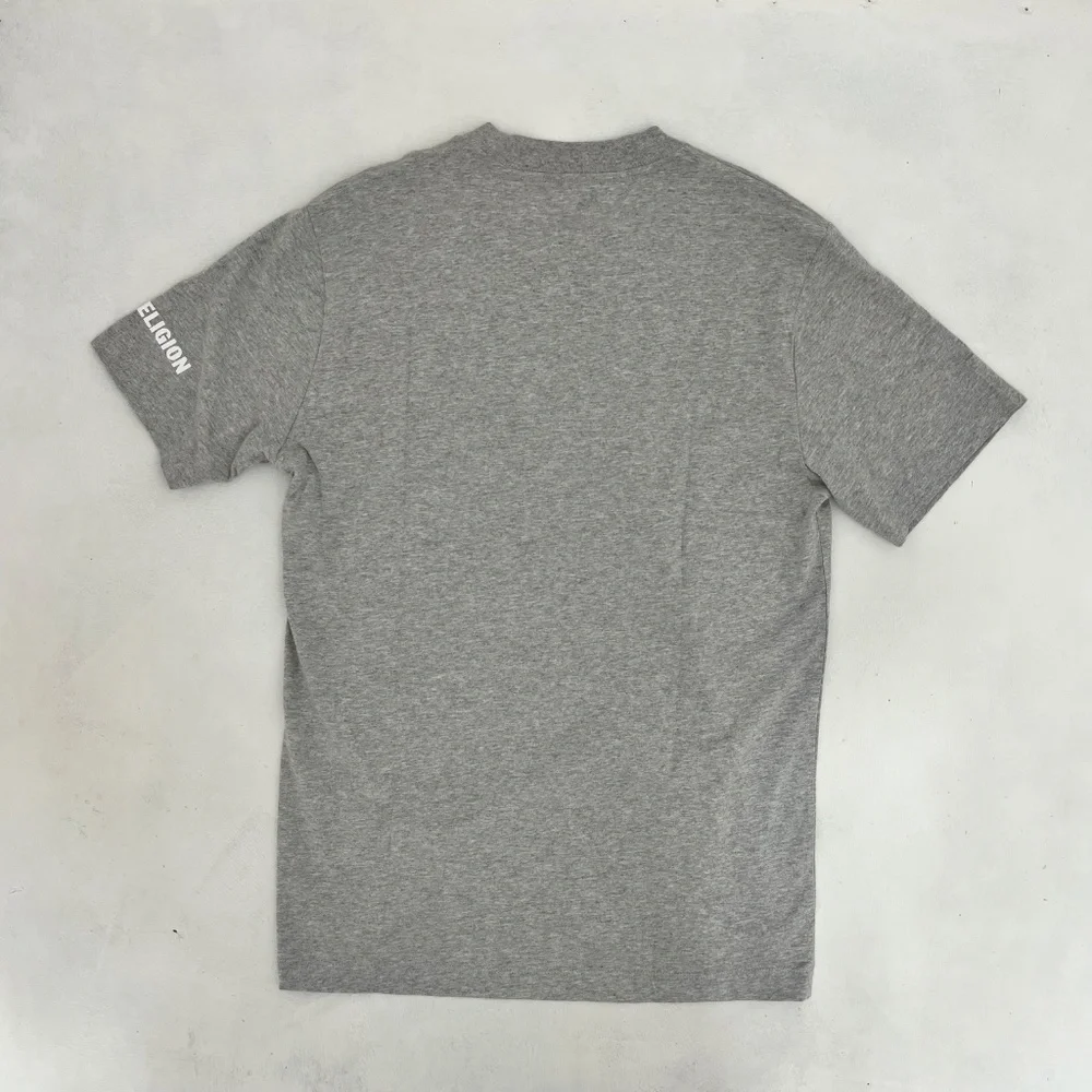 True Religion Mens M‎ Strike HS SS T-shirt Heather Gray Rhinestone Horseshoe NWT
